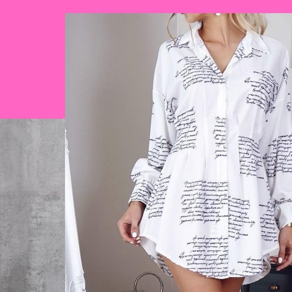 TWENTYTWO26 Dresses & Skirts - Last One🎉Scribble Print Shirt Dress